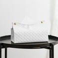 thumbnail image 5 of Stebcece Tissue Box Cover Modern PU Rectangular Tissue Box Holder for Bathroom, 5 of 14