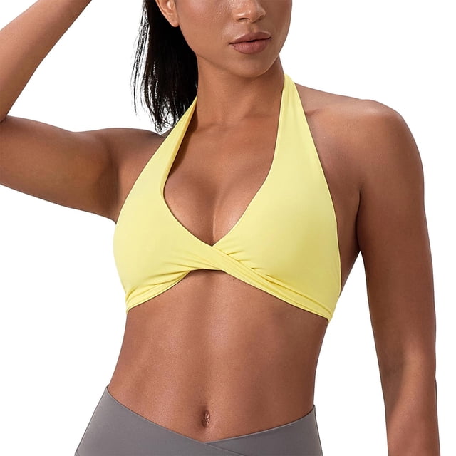 Women's Solid Color Four Rows Adjustable Wireless Bra Seamless Back Shaping and Breast Collection Yoga Sports Bras for Women