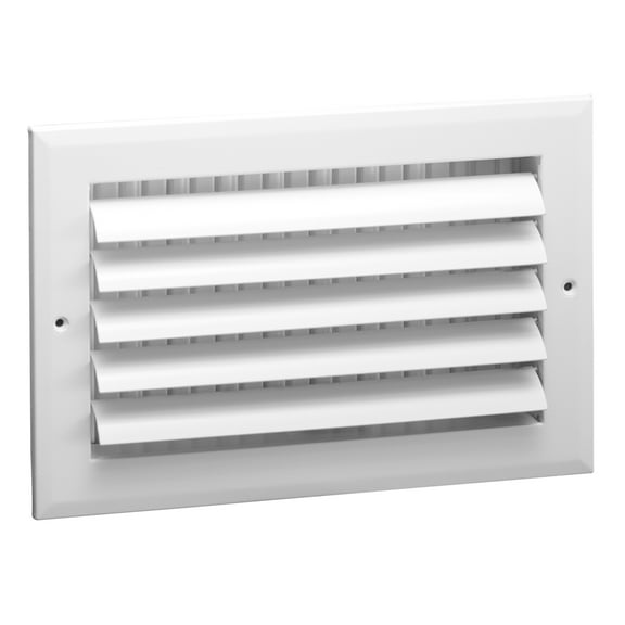 Hart & Cooley 12" x 4" Aluminum Curved Blade Register, Multi-Shutter Damper, 1-Way, White