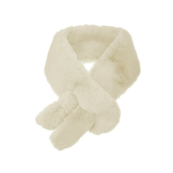 INSPIRE CHIC Women's Fluffy Faux Fur Collar Scarf Rabbit Ears Plush Neck Wrap