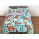 thumbnail image 3 of Ropa de cama de dinosaurio verde menta, ropa de cama infantil completa, bonito juego de funda nórdica, dinosaurio, 3 of 4