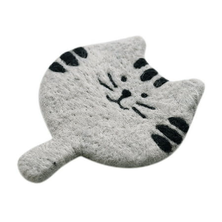 

Home Decor Cute Cat Cup Cushion Wool Felts And Well-behaved Placemat Creative Gift Water Bottles Glass