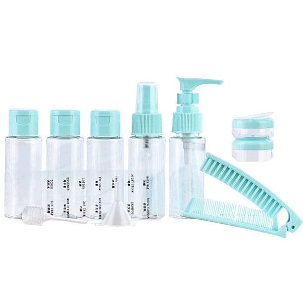 12 piezas de accesorios de viaje para maquillaje, porta maquillaje vacíos, juego de botellas desinfectantes, envases para loción y crema.