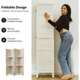 thumbnail image 2 of Room Divider with Shelves, 5.6 Ft Tall Folding Wood Screen with Double Hinges for Home Office Bedroom Hotel Decoration (4 Panels, White-Washed), 2 of 8