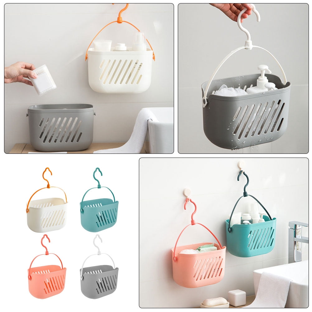 FOMIYES 4-Pack Plastic Wall Baskets for Toy Storage, Bathroom Organizer, Multifunctional Storage Solution