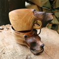 thumbnail image 3 of Wooden Mug Animal Shape Portable Camping Drinking Cup Hand Carved Outdoor Cup With, 3 of 5