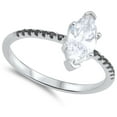 thumbnail image 4 of CHOOSE YOUR COLOR Solitaire Marquise Clear CZ Wedding Ring 925 Sterling Silver Band White Female Size 10, 4 of 4