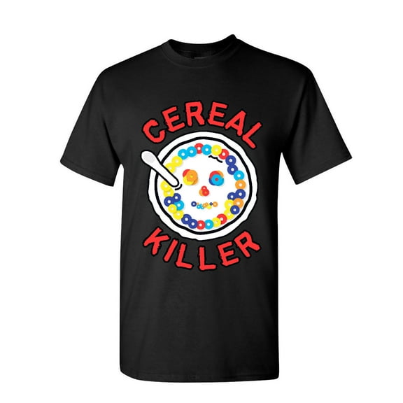 Tee Hunt Cereal Killer T-Shirt Funny Breakfast Morning Meal Serial Killer Mens Shirt