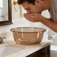 thumbnail image 5 of Round plastic washbasin, thickened large-capacity anti-slip washbasin, household dormitory Multi Purpose Stackablewashbasin(Khaki,1-piece), 5 of 6