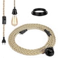thumbnail image 2 of 4.5M 2 Conductor Linen Electric Cable, with E27 Socket and Switch, for DIY Lamp (without bulb), 2 of 5