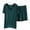 #212-Green, variant on Censtreet Women's 2 Piece Pajama Sets Short Sleeve Lounge Sets Soft Round Neck Top and Shorts Sleepwear