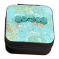 thumbnail image 3 of Caja de joyería con bordado Hinese, organizador de collares y pendientes para mujer, caja de almacenamiento de joyería de decoración novedosa para , Azul, 3 of 9