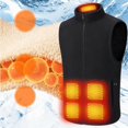thumbnail image 6 of qafoshin Electric Heated Vest Tops for Men Outdoor Winter Warm Fleece-lined Heated Jacket with 10 Adjustable Heat Zones, 6 of 8
