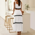 thumbnail image 4 of qolati 2 Piece Sets for Women Summer Dresses Beach Outfit Casual Sleeveless Cropped Tank Top High Waisted Maxi Skirt Set, 4 of 8