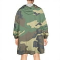 thumbnail image 2 of Green Brown Camo Classic Pattern Wearable Oversized Blanket,Wearable Blanket Hoodie for Adults,Cozy Hooded Blankets with Super Pockets,Super Warm Fuzzy Pullover for Women & Men, 2 of 6