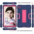 thumbnail image 3 of Dteck Case for Samsung Galaxy Tab A7 Lite 8.7 Inch SM-T220/SM-T225 Released 2021 with Screen Protector, Dteck Rugged Shockproof Kickstand Case, Full Body Protection Shell for Kids,Navy/Rose, 3 of 5