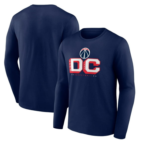 Men's Navy Washington Wizards Pick & Roll Coverage Long Sleeve T-Shirt