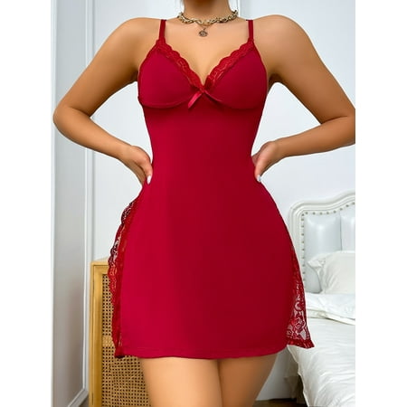 LWP Women s Lingerie Sexy Nightwear Spaghetti Strap Nightgown Babydoll Chemise