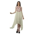 thumbnail image 1 of Moomaya Robe de Plage pour Femmes Sans Manches en Rayonne Unie à Ourlet Asymétrique pour Fête, 1 of 5