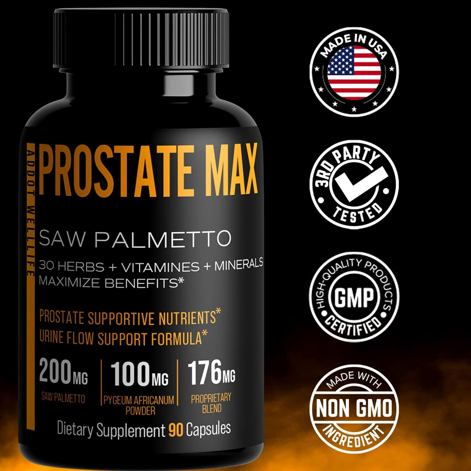 ADDOT WELLLIFE Say Goodbye to Bathroom Trips Prostate Max - Prostate Health Supplement for Men with Saw Palmetto and 30 Powerful Herbs, Vitamins, and Minerals - 90 Capsules