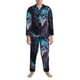 thumbnail image 3 of Balery Purple Sky Wolf Pijama para Hombre de Dos Piezas con Manga Larga, Conjunto de Dormir y Descanso Suave con Bolsillos-Large, 3 of 7