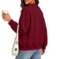 thumbnail image 5 of XPMWRP Women's Oversized Open Front Fleece Cardigan, V-Neck Long Sleeve Coat with Pockets, Casual Lounge Outerwear Red M, 5 of 9