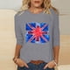 thumbnail image 1 of Fiudx Ofertas de La Semana Blusas de Manga 3/4 para Mujer, Camisa con Estampado Vintage, Informal, Manga 3/4, Cuello Redondo, Blusa Estilo Túnica Boho, 1 of 4