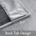 thumbnail image 3 of Greyish White Velvet Curtains 96 inches 2 Panels - Luxury Blackout Curtains for Bedroom Living Room Thermal Insulated Super Soft Window Drapes Rod Pocket & Back Tab, W52 x L96 inches, 3 of 8