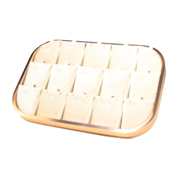 Bandeja organizadora de joyas Yuyangstore Soporte organizador de joyas 15 ranuras 30 cm x 20 cm x 2,5 cm