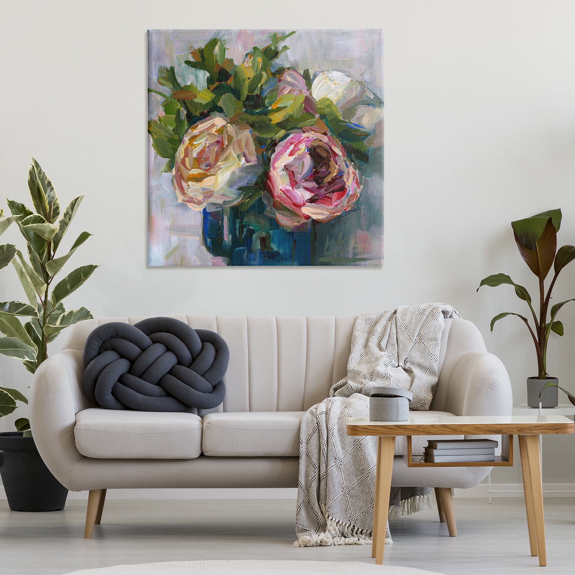 Stupell Industries Full Ranunculus Blooms Botanical & Floral Painting Gallery Wrapped Canvas Art Print Wall Art, 36 x 36