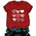 thumbnail image 2 of Fvwitlyh T-Shirts pour Femmes Coupe Ample Mode Femmes Décontracté Bouton Imprimé Floral Col Rond Manches Courtes T-Shirt Blouse Hauts Rouge,P, 2 of 5