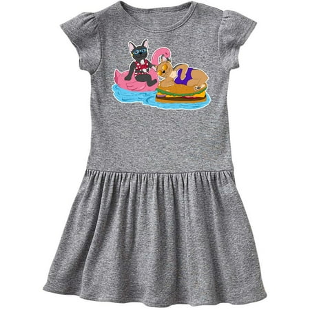 

Inktastic Pool Floaties with Cute French Bulldogs Gift Toddler Girl Dress