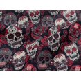thumbnail image 4 of oneOone Viscose Jersey Red Fabric Floral & Skull Craft Projects Decor Fabric Printed By The Yard 60 Inch Wide, 4 of 5