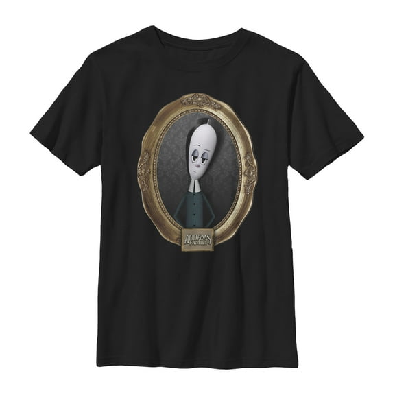 Boy's Addams Family Wednesday Classic Frame  Graphic Tee Black Large