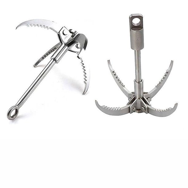Gancho de agarre Garra plegable Gancho multifuncional de acero inoxidable para gancho de supervivencia al aire libre Equipo de pared Gancho de agarre de supervivencia plegable 4 garras S