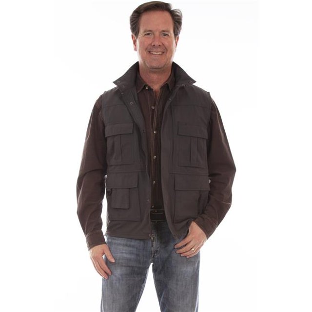 Scully 5262 CHA XL Versatile Multi-Pocket Mens Vest, Charcoal - Extra Large