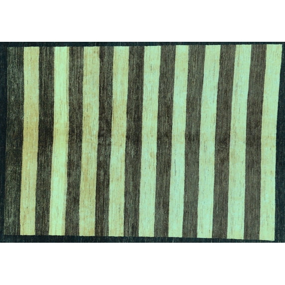 Ahgly Company Indoor Rectangle Oriental Light Blue Modern Area Rugs, 8' x 10'