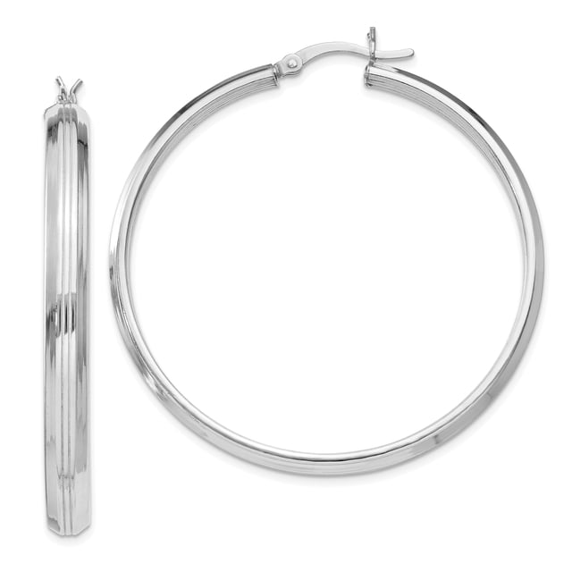925 Sterling Silver 4.5x45mm Boucles d'Oreilles Rondes
