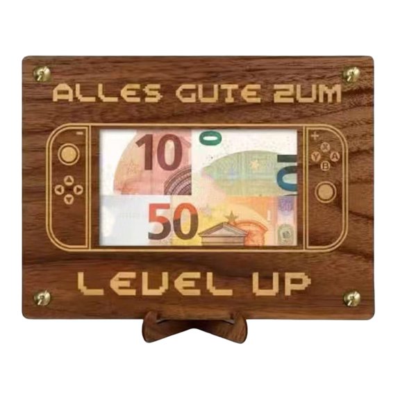 Ruanlalo Wooden Money Holder Money Envelope with Hollow-out Pattern Cash Holder Wedding Cash Gift Holder for Christmas Birthday Graduation Festival