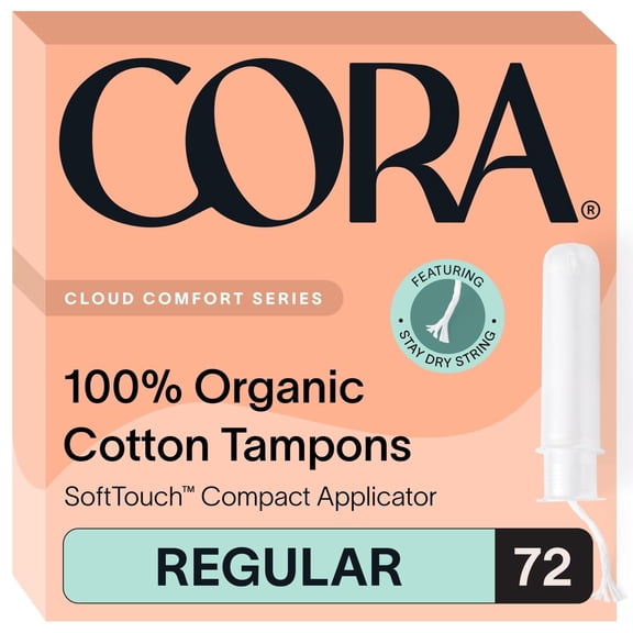 Aplicador orgánico Tampons Cora de absorción regular x72