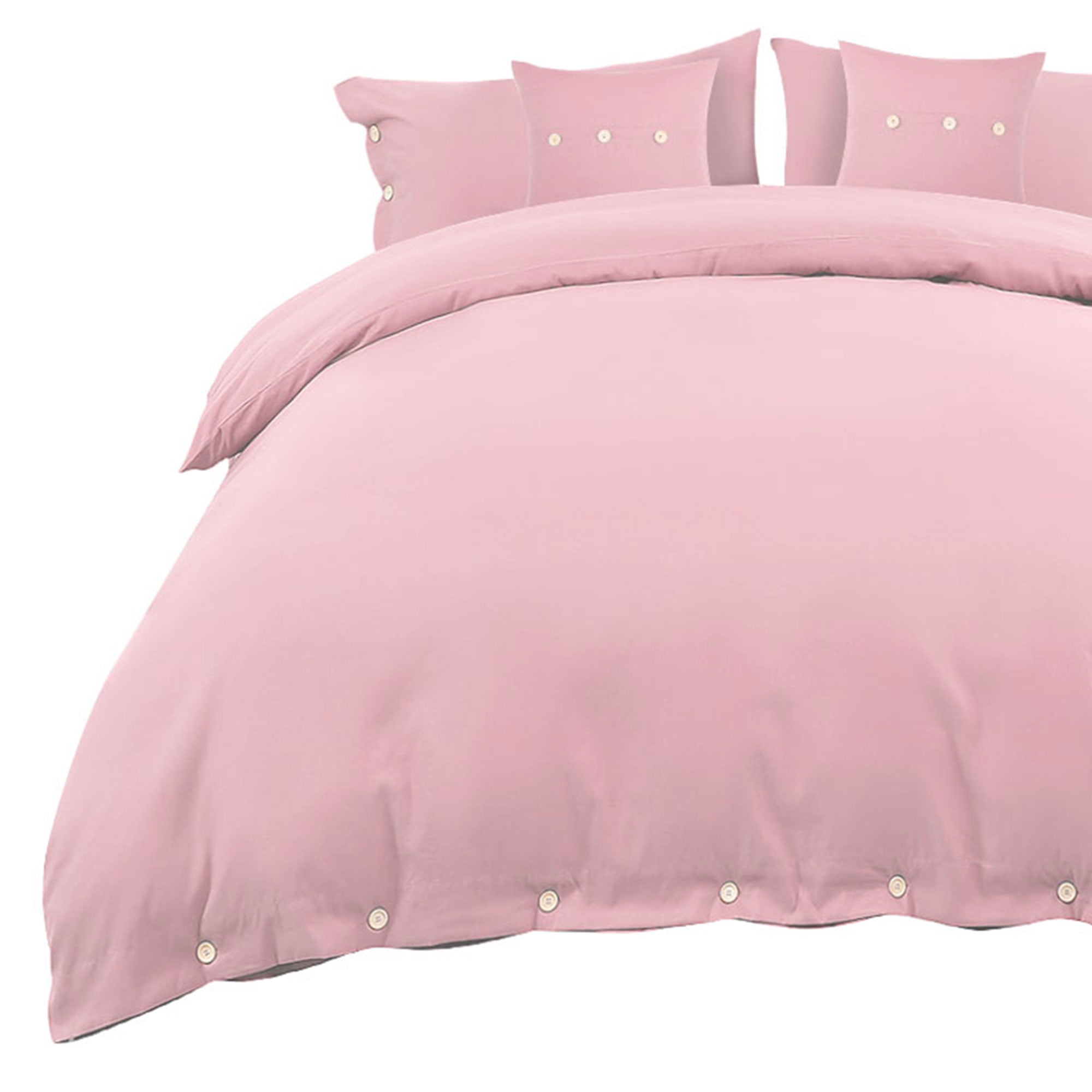 Unique Bargains 5 Pieces Duvet Cover Pillowcases Bedding Set Queen Pink