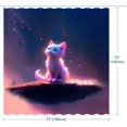 thumbnail image 6 of Cat Themed Shower Curtain Design, Kitten Fabric Shower Curtain with Adorable Cat Pattern Print, Kids Decorative Cute Funny Bright Animal Bathroom Curtain with Weighted Bottom Hem, 72x72, 6 of 6