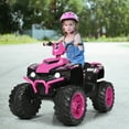 thumbnail image 4 of Costway 12V Kids 4-Wheeler ATV Quad Ride On Car w/ LED Lights Music  USB Pink, 4 of 10