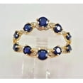 thumbnail image 2 of 1.50Ct Round Cut Simulated Blue Sapphire Enhancer Wrap Wedding Ring 14K Yellow Gold Plated 925 Sterling Silver For Her, 2 of 4