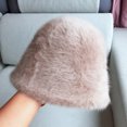 thumbnail image 1 of LinYooLi Rabbit Hairy Hat Female Autumn And Winter Versic Plush Fisherman Hat Version Of The Face, Small Bucket Hat, Warm Basin Hood, 1 of 9