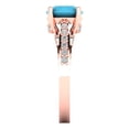 thumbnail image 3 of 2.21ct round cut turquoise 18k rose gold Bridal Wedding Engagement Promise Anniversary Ring for Women size 7, 3 of 7