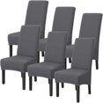 thumbnail image 1 of Dining Chair Slipcover Stretch Chairs Cover High Back Removable and Washable Chair Covers for Hotel Decor Wedding Gray 6PCS, 1 of 5