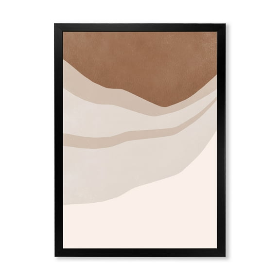 Designart 'Ivory and Terracotta Shapes with Scuff Effect' Modern Framed Art Print