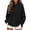 *Black, variant on Binmer Women's Mock Neck Long Sleeve Sweatshirt, Casual Loose Side Split Pocket Solid Pullover Tops ,L