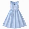 thumbnail image 1 of NIEWTR Robes pour Filles Ourlet à Volants Robes d'Été à Bretelles Respirantes Robe d'Été Douce Séchage Rapide Robe (Bleu Ciel, 7-8 Ans), 1 of 6